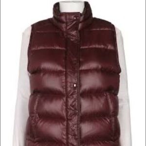 Shiny maroon puffer vest from J Crew size small